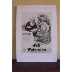 Affiche Pub Waterman 1930 Leon Fauret