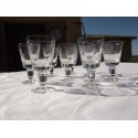 8 Verres anciens cristal gravés 