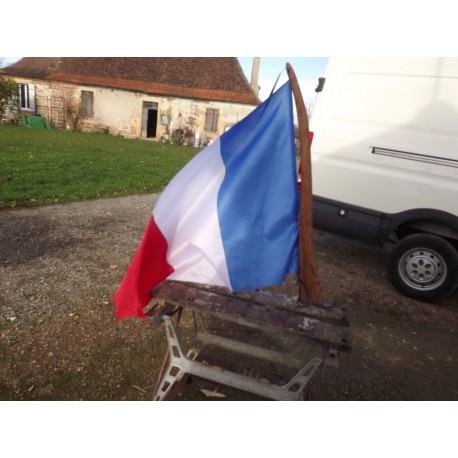 Hampe porte drapeaux de bateaux cuivre et bois exotique