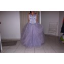 Robe de Soirée Tulle et Satin Lilas