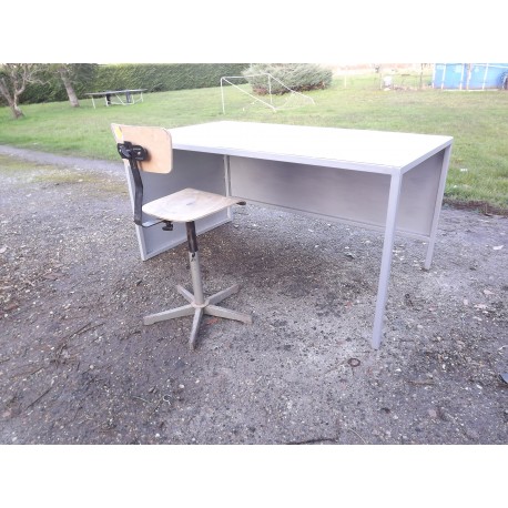 Bureau Fer Industriel Fer +Chaise Industrielle