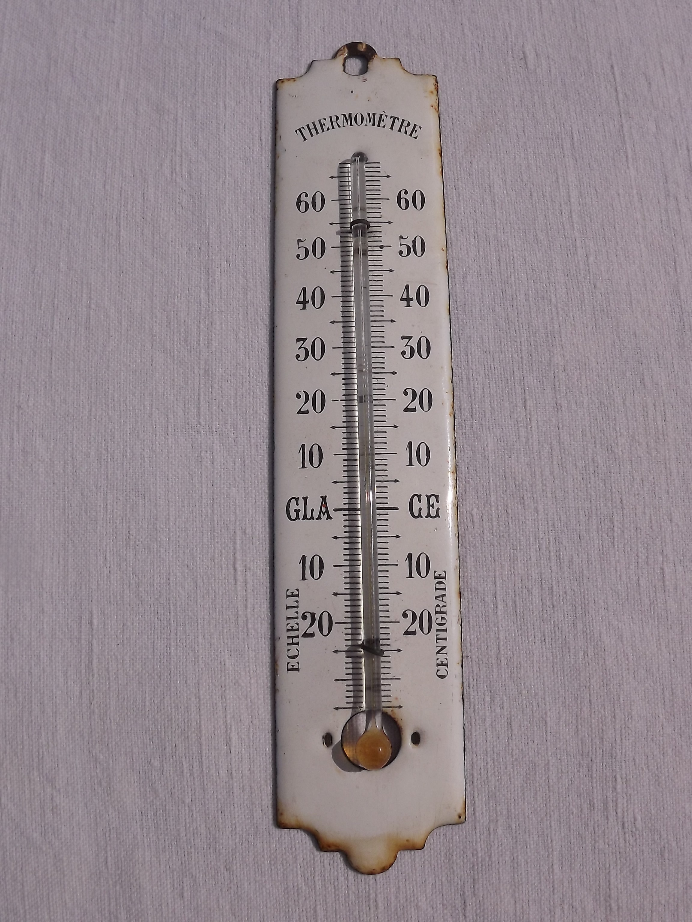 thermometre en émail Buick service 30cm deco garage tole emaillée rouge