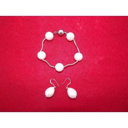 Bracelet et Boucles d'Oreilles Perles et Argent