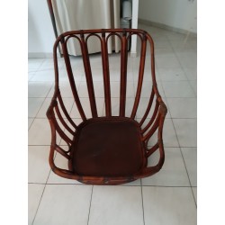 Fauteuil Rotin des Années 60 Ras du Sol