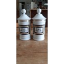 Paire de Pots a Pharmacie en Porcelaine