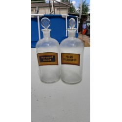 Paire de Flacons de Pharmacie en verre Transparent