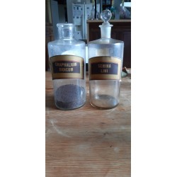 Paire de Flacons a Pharmacie en Verre Transparent