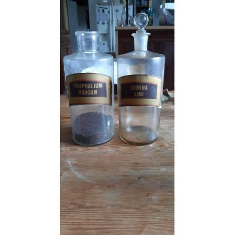 Paire de Flacons a Pharmacie en Verre Transparent