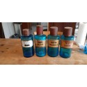 4 Flacons a Pharmacie en Verre Bleu