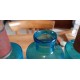 4 Flacons a Pharmacie en Verre Bleu