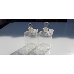 Paire de Flacons a Pharmacie en verre Transparent