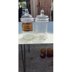 Paire de Pots a Pharmacie en verre Transparent