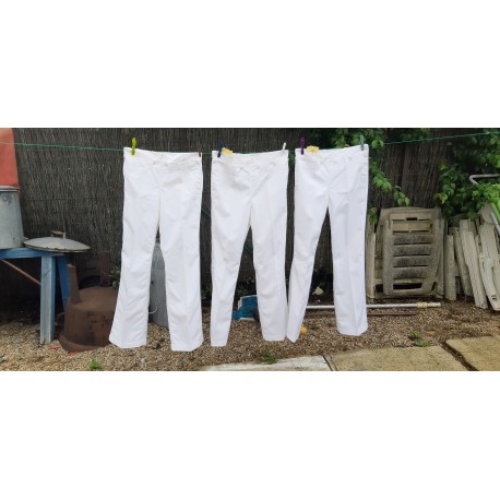 3 Pantalons de la Marine Blanc " Toulon "