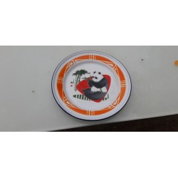 Assiette émaillée des Années 50 «Panda»