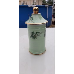 1 Pot a Pharmacie en Porcelaine Vert et Or