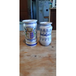 2 Pots a Pharmacie en Faience