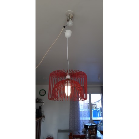 Suspension Vintage Métal Rouge