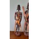 2 Sculptures Africaines , Bois et Perles .