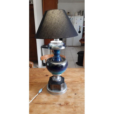 Lampe Année 60 chrome et faience