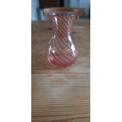 Vase en Verre Vintage Liseré rouge