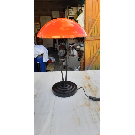 Lampe Vintage en Opaline Orange et Blanche