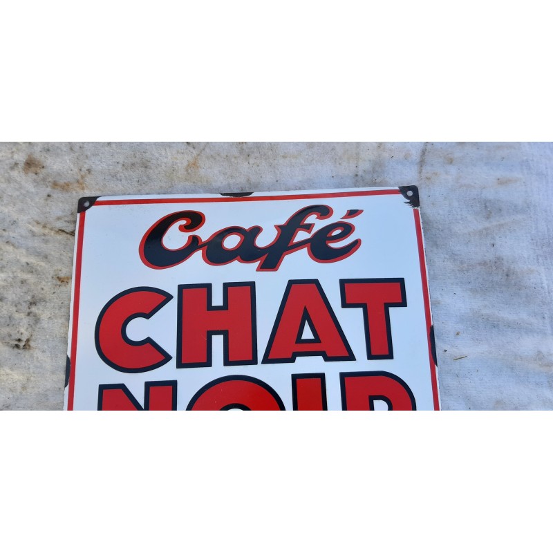 Plaque Déco Humour "Café Chat" En Aluminium - Style Plaque De Rue 15x20 Cm - Idée Cadeau Fun