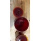 3 Pots à Pharmacie en Verre Rouge