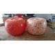 2 Poufs Vintage Gonflables en Plastic Orange