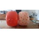 2 Poufs Vintage Gonflables en Plastic Orange