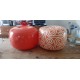 2 Poufs Vintage Gonflables en Plastic Orange