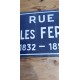 Plaque émaillée " Rue Jules Ferry " 1832-1893