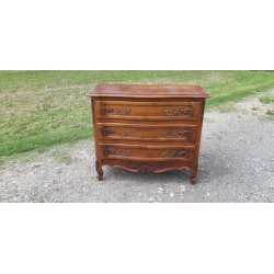 Commode 3 Tiroirs Noyer et Laiton