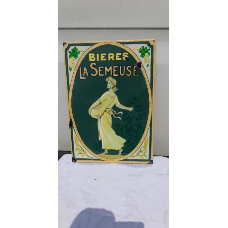 Plaque émaillée Bière La Semeuse