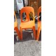 12 Chaises Plastic Orange Empilables