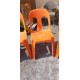 12 Chaises Plastic Orange Empilables