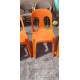 12 Chaises Plastic Orange Empilables