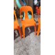 12 Chaises Plastic Orange Empilables