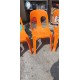 12 Chaises Plastic Orange Empilables