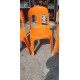 12 Chaises Plastic Orange Empilables