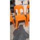 12 Chaises Plastic Orange Empilables