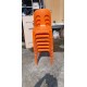 12 Chaises Plastic Orange Empilables