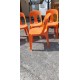 12 Chaises Plastic Orange Empilables