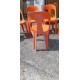 12 Chaises Plastic Orange Empilables