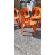 12 Chaises Plastic Orange Empilables