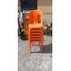 12 Chaises Plastic Orange Empilables