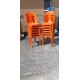 12 Chaises Plastic Orange Empilables