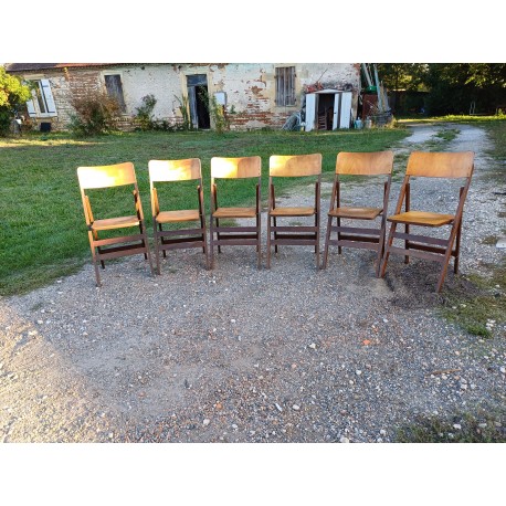 6 Chaises de Bistrot Baumann des Années 60