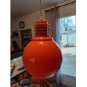 Suspension Vintage Opaline Orange et Blanche