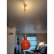 Suspension Vintage Opaline Orange et Blanche