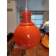 Suspension Vintage Opaline Orange et Blanche